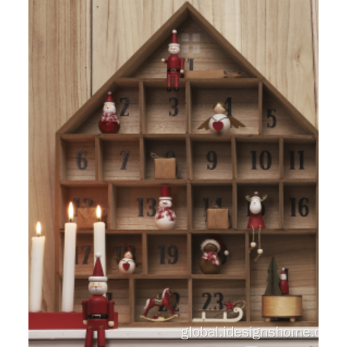 Christmas Decoration Variety Of Pattern 24 Day House Advent Calendar Wooden Christmas Decoration Supplier